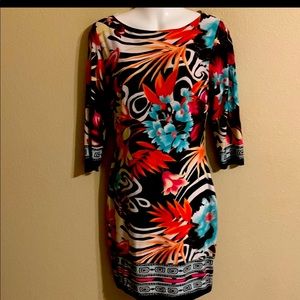 Cache tropical print sheath dress 8